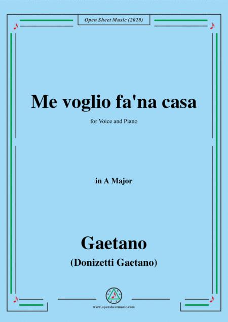 Free Sheet Music Donizetti Me Voglio Fa Na Casa In A Major For Voice And Piano