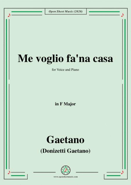 Donizetti Me Voglio Fa Na Casa In F Major For Voice And Piano Sheet Music