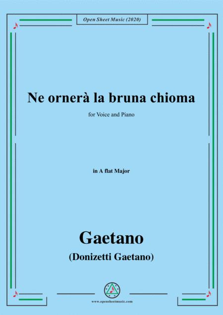 Free Sheet Music Donizetti Ne Ornera La Bruna Chioma In A Flat Major For Voice And Piano