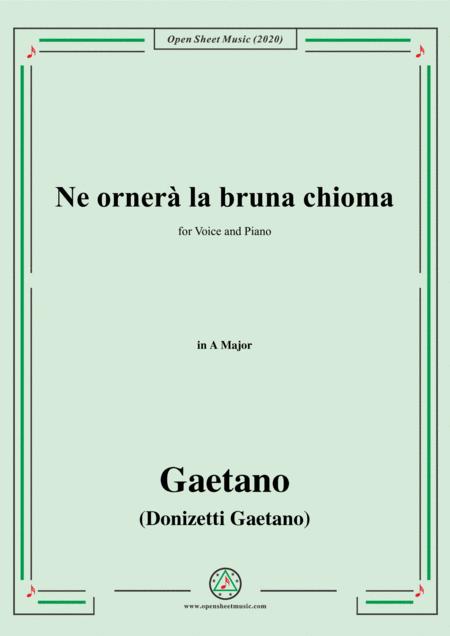 Free Sheet Music Donizetti Ne Ornera La Bruna Chioma In A Major For Voice And Piano