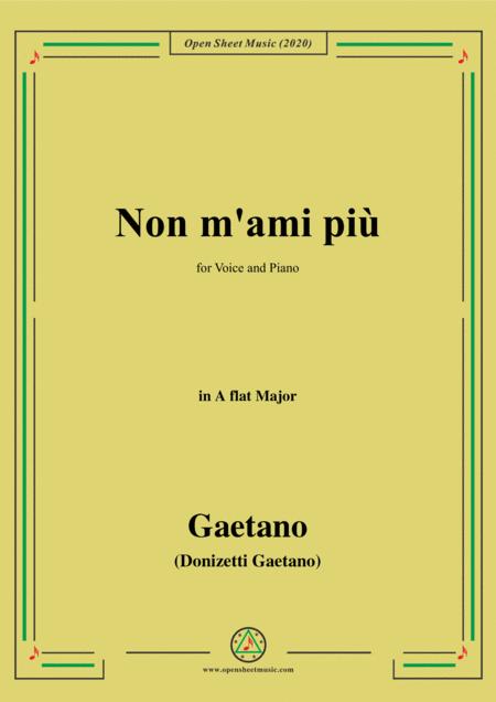 Free Sheet Music Donizetti Non M Ami Piu In A Flat Major For Voice And Piano