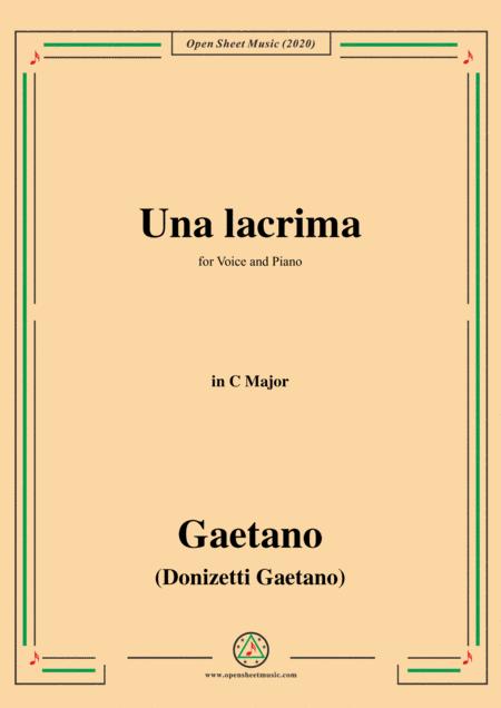 Free Sheet Music Donizetti Una Lacrima In D Flat Major For Voice And Piano