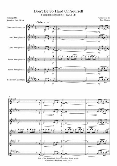 Dont Be So Hard On Yourself Saxophone Saattb Sheet Music