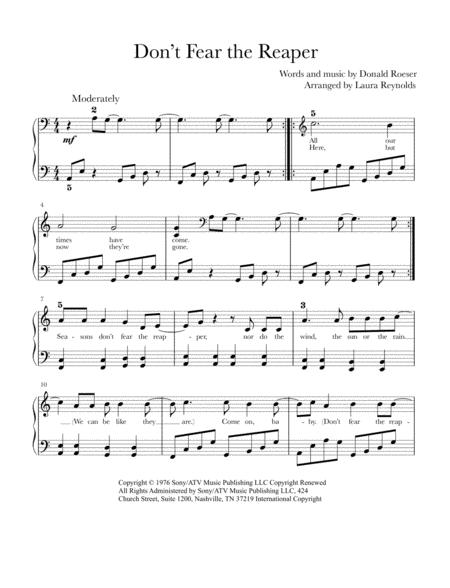 Dont Fear The Reaper Sheet Music