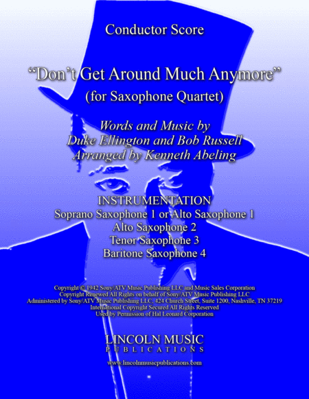 Dont Get Around Much Anymore For Saxophone Quartet Satb Or Aatb Sheet Music