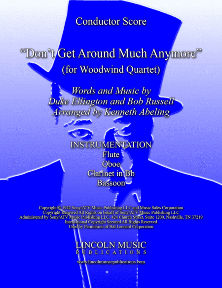 Dont Get Around Much Anymore For Woodwind Quartet Sheet Music