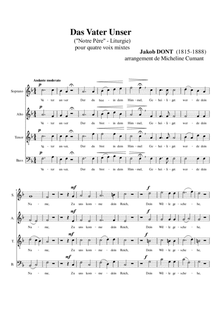 Dont Jakob Vater Unser Our Lord Sheet Music