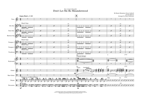 Dont Let Me Be Misunderstood Latin Version Voice And Band 6 Horns Key Am Sheet Music