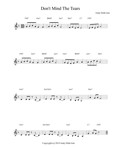 Free Sheet Music Dont Mind The Tears