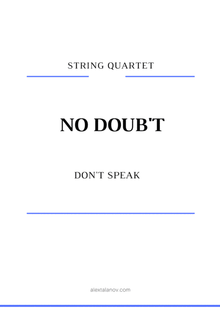 Dont Speak Sheet Music