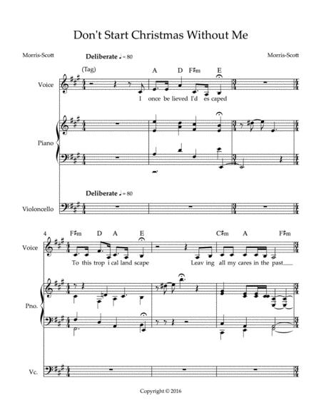 Free Sheet Music Dont Start Christmas Without Me