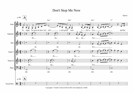 Dont Stop Me Now A Cappella Arrangement Sheet Music