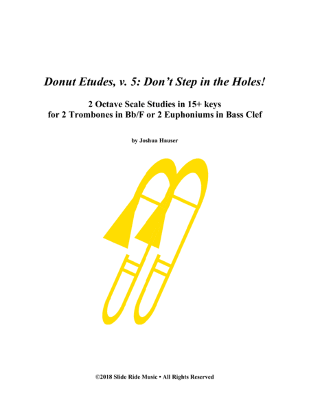 Free Sheet Music Donut Etudes V5 Scale Duets For 2 Trombones In Bb F 2 Euphoniums In Bass Clef Or 2 Bassoons