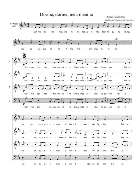 Dorme Dorme Meu Menino Satb A Capella Sheet Music