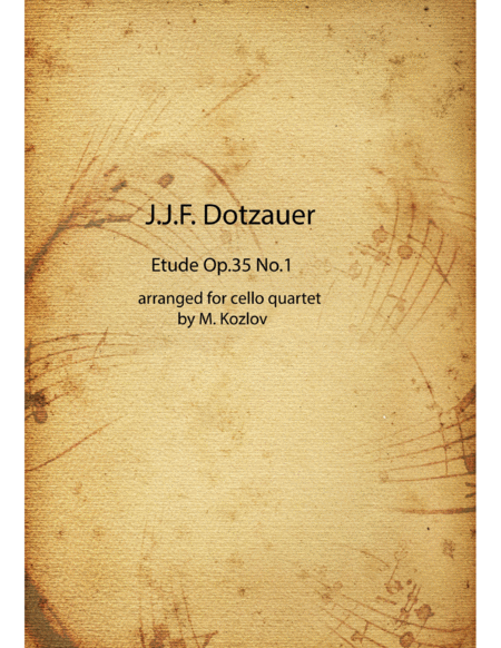 Dotzauer Cello Quartet From 24 Etudes Op 35 No 1 Sheet Music