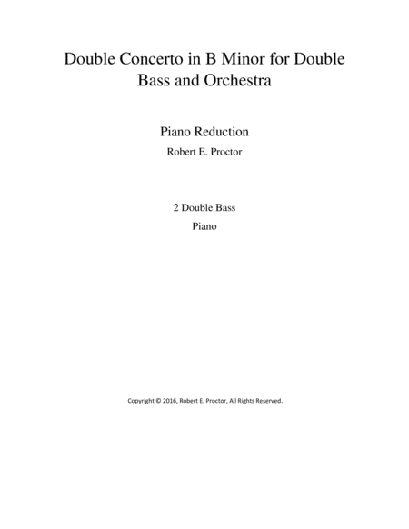 Free Sheet Music Double Concerto In B Minor For Double Bass And Orchestra Piano Reduction