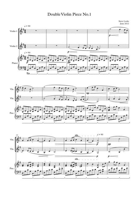 Double Violin Piece No 1 Sheet Music