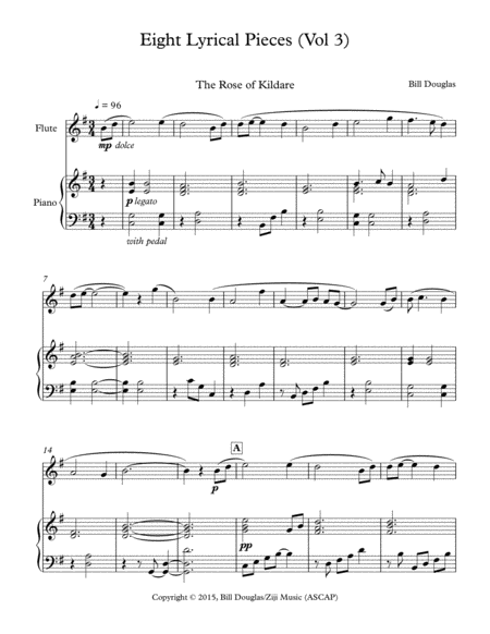 Free Sheet Music Douglas Bill 8 Easy Lyrical Pieces For Flute And Piano Vol 3