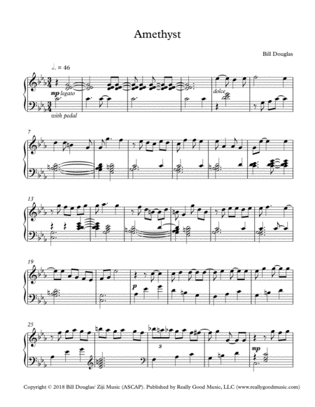 Douglas Bill Amethyst Piano Solo Sheet Music