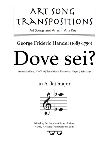 Free Sheet Music Dove Sei A Flat Major