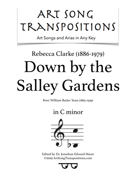Free Sheet Music Down By The Salley Gardens Transposed To C Minor