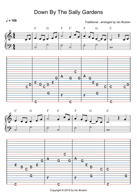 Down By The Sally Gardens For Celtic Or Folk Harp With Chords Sheet Music