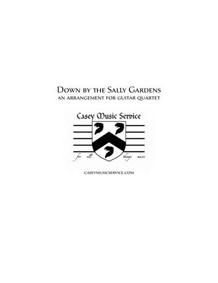 Down By The Sally Salley Gardens For Guitar Quartet Sheet Music