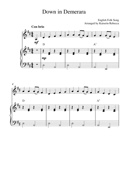 Down In Demerara Sheet Music