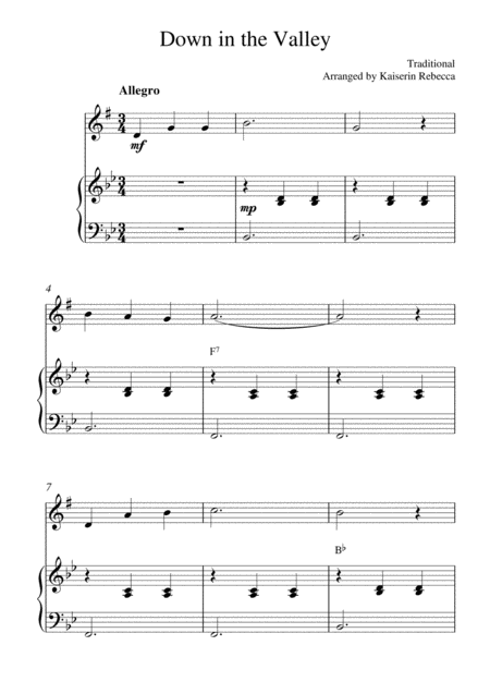 Down In The Valley Sheet Music