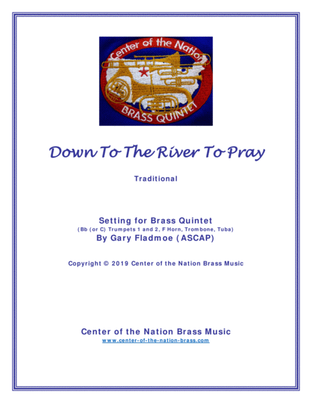 Free Sheet Music Down To The River To Pray