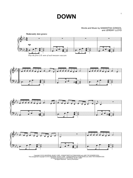 Down Sheet Music