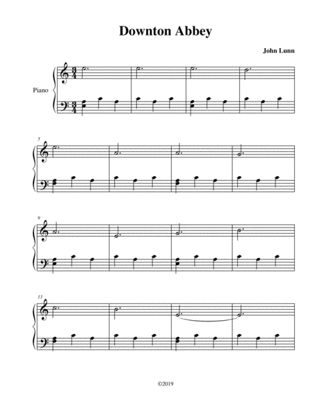 Downton Abbey Very Easy Piano Sheet Music