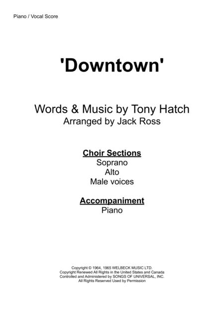Free Sheet Music Downtown Piano Sab Vocal Score