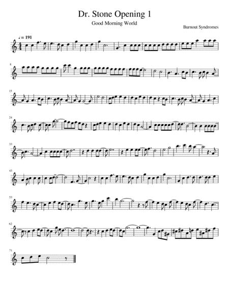 Free Sheet Music Dr Stone Opening 1