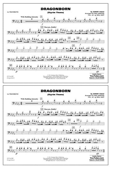 Free Sheet Music Dragonborn Skyrim Theme Arr Will Rapp Paul Murtha 1st Trombone