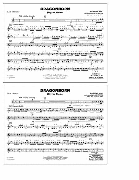 Dragonborn Skyrim Theme Arr Will Rapp Paul Murtha 2nd Bb Trumpet Sheet Music