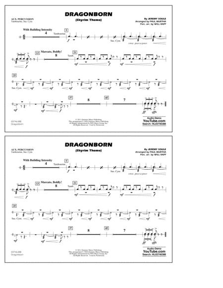 Free Sheet Music Dragonborn Skyrim Theme Arr Will Rapp Paul Murtha Aux Percussion