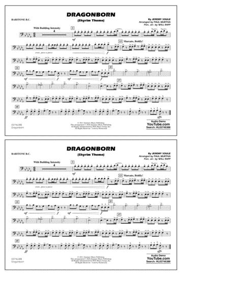 Free Sheet Music Dragonborn Skyrim Theme Arr Will Rapp Paul Murtha Baritone B C