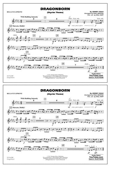 Dragonborn Skyrim Theme Arr Will Rapp Paul Murtha Bells Xylophone Sheet Music