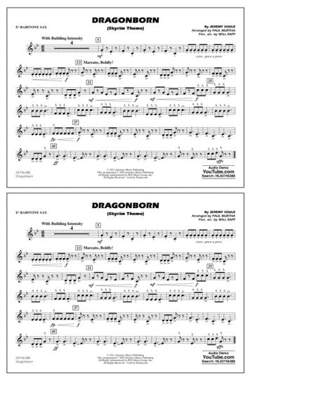 Dragonborn Skyrim Theme Arr Will Rapp Paul Murtha Eb Baritone Sax Sheet Music