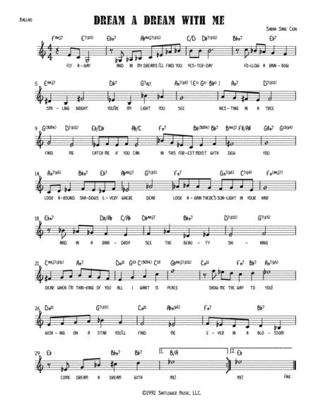 Dream A Dream With Me Sheet Music