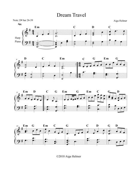 Free Sheet Music Dream Travel