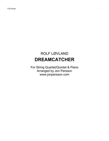 Dreamcatcher String Quartet Quintet Piano Full Score Parts Sheet Music