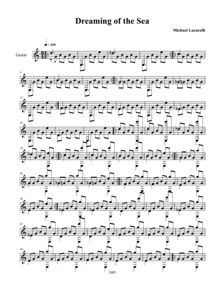 Free Sheet Music Dreaming Of The Sea