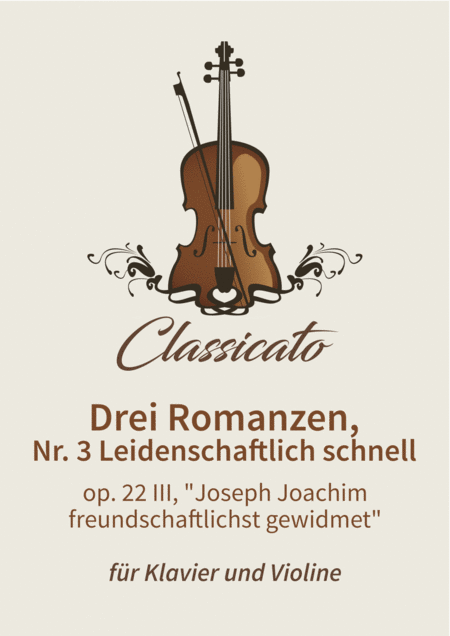 Drei Romanzen Nr 3 Leidenschaftlich Schnell Sheet Music