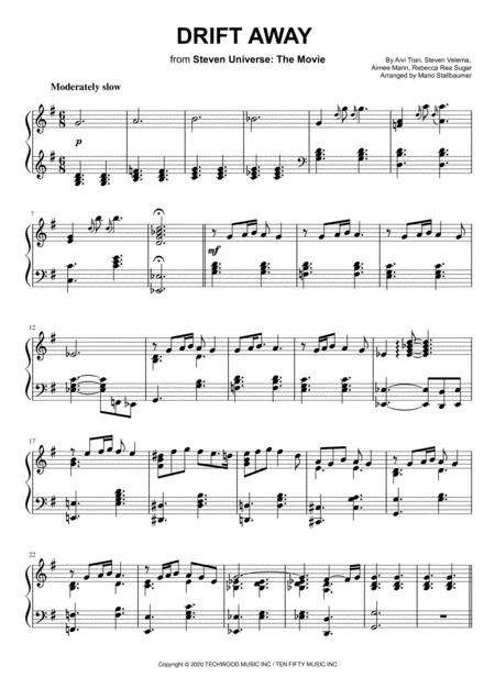 Drift Away From Steven Universe The Movie Piano Solo Sheet Music