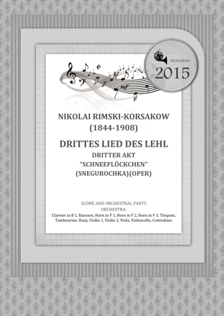 Drittes Lied Des Lehl Dritter Akt Schneeflckchen Sheet Music