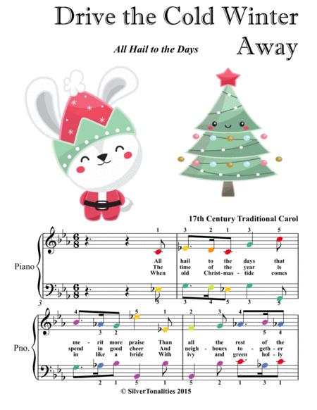 Drive The Cold Winter Away Easy Piano Sheet Music With Colored Notes Sheet Music