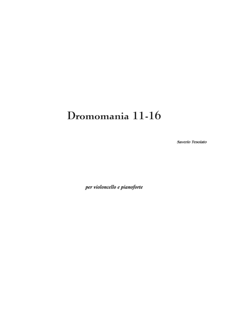 Dromomania 11 16 Sheet Music