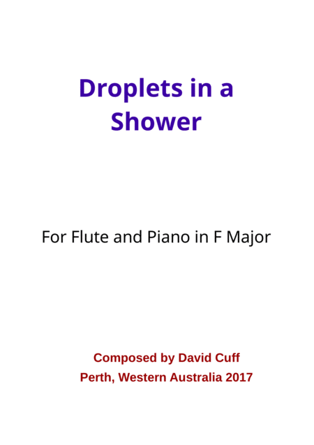 Droplets In A Shower Sheet Music